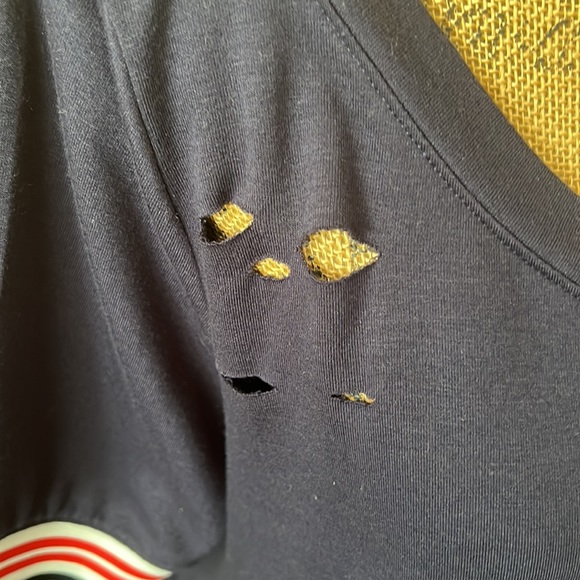 Cato Navy Red White And Blue Cold Shoulder Top - Picture 3 of 9